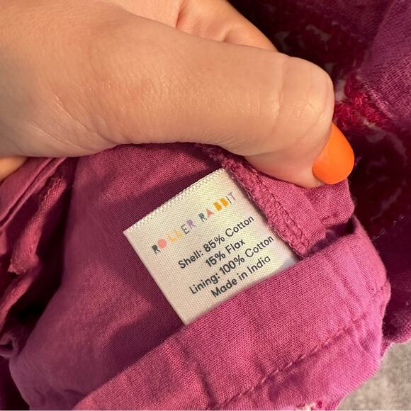 Tuckernuck Roller Rabbit Pink Floral Embroidered Mini Dress XS - Picture 12 of 13